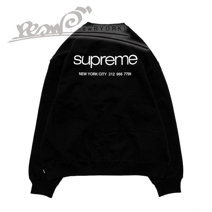 送料無料 メンズ スウェット ブラック Supreme シュプリーム NYC Crewneck FW23SW119 M L XL XXL  シュプリームニューヨークシティクルーネックスウェット se1184r