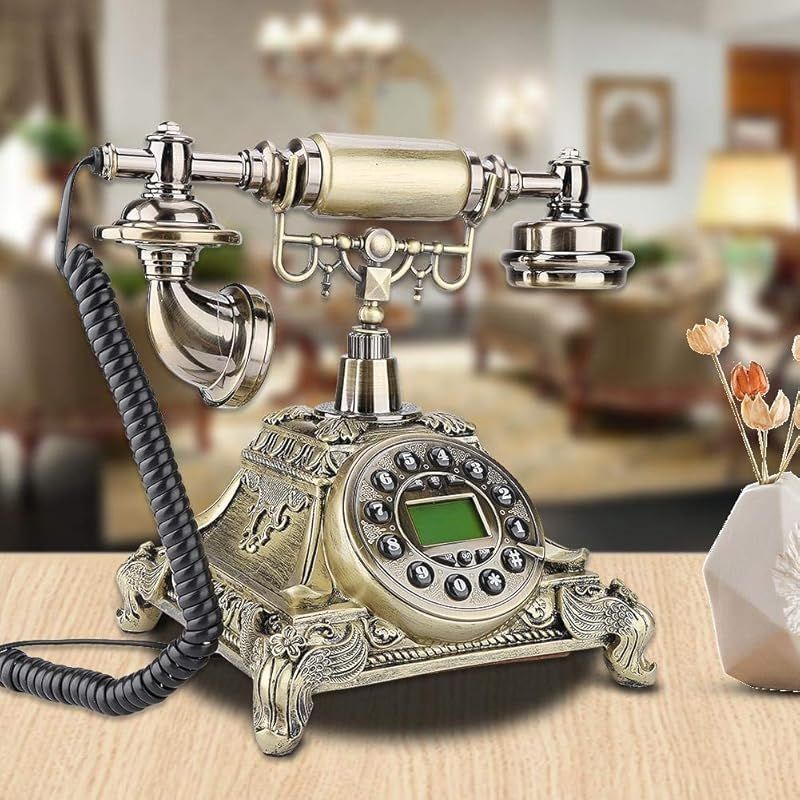 固定電話機 ヨーロッパ風 FSK DTMF電話番号表示ヴィンテージアンティーク電話 ワンボタンリダイヤルレトロ電話 1 WWW_KANDAIZUMI_COM