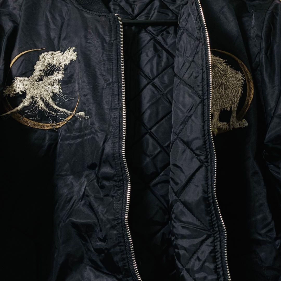 白狼 刺繍 ジャケット ブルゾン アウター メンズ 新品 和柄 男性 秋 冬ジャケット/アウター