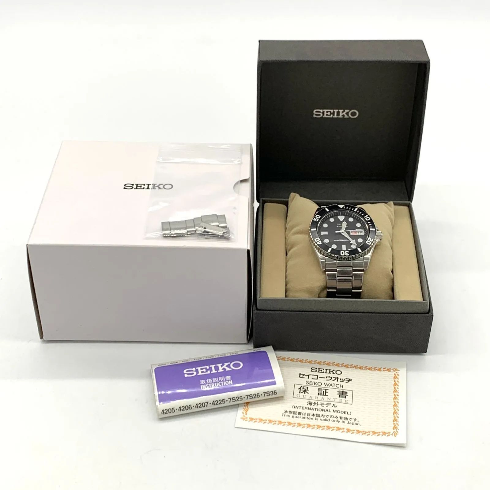 ▽【稼働品】SEIKO/セイコー ダイバーズオートマティック SS 黒文字盤 