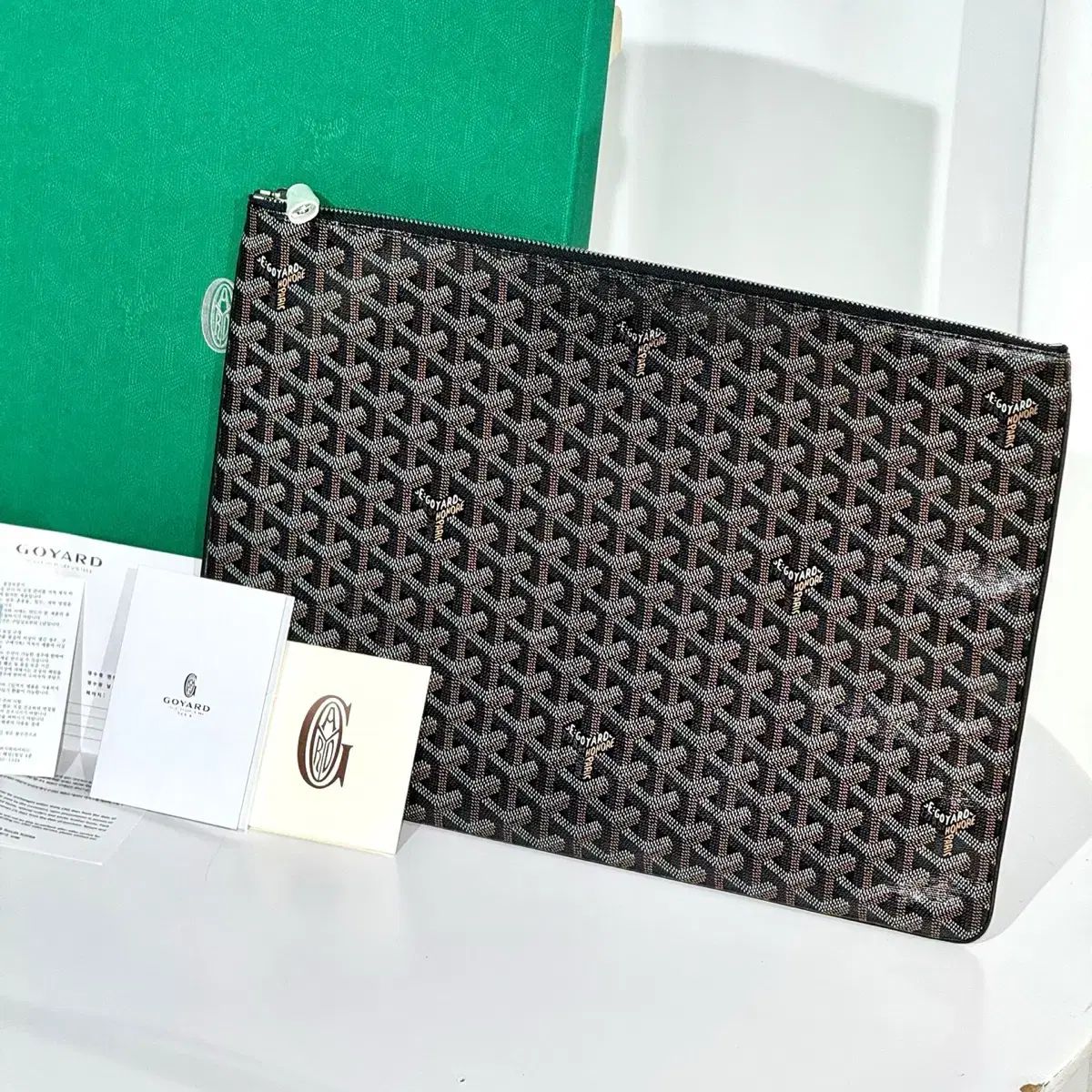 付属品完備 Goyard(ゴヤール) セナ クラッチ GM ブラック - メルカリ