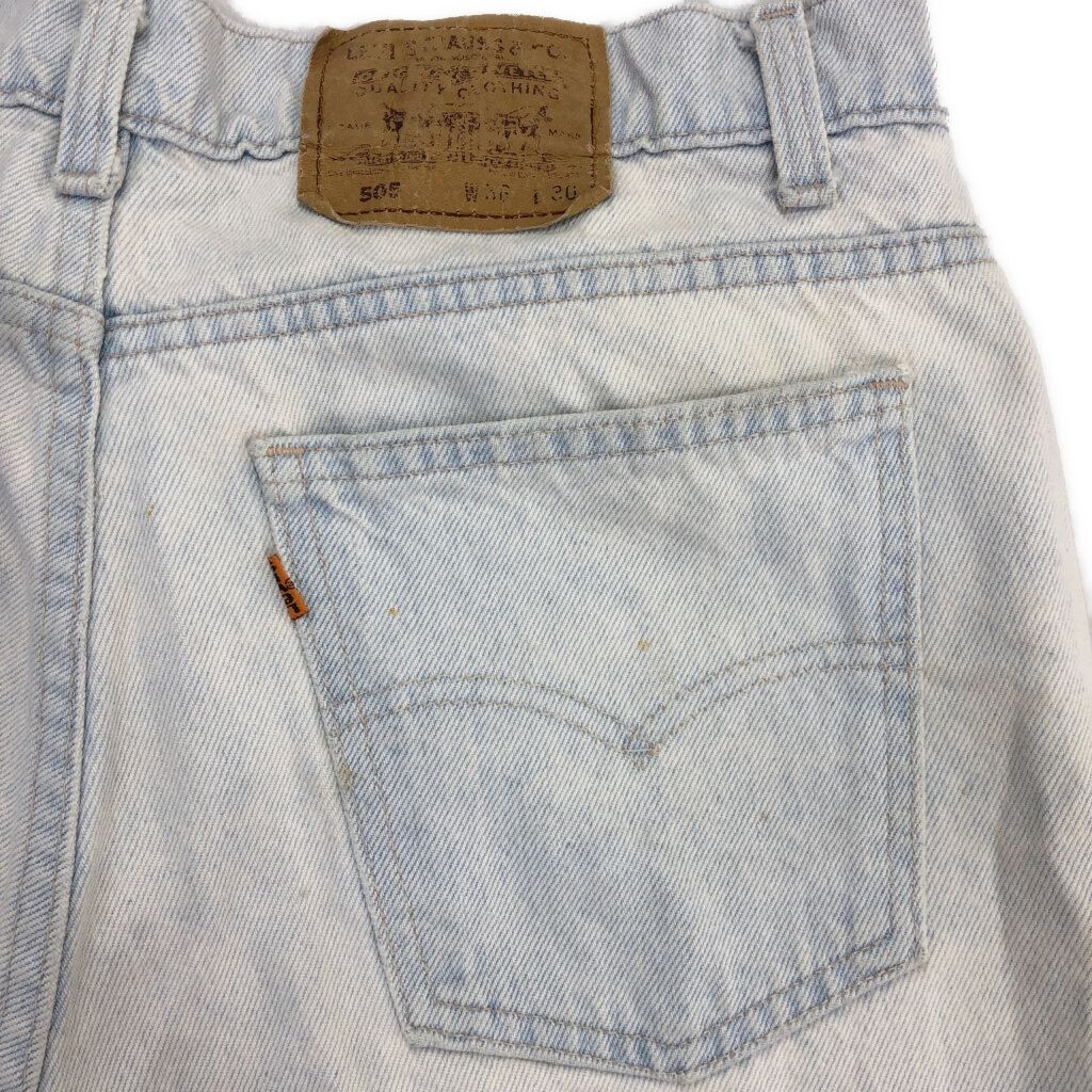90年代 USA製 Levi's リーバイス 505 デニムパンツ オレンジタブ ライトブルー(メンズ W36 L30)中古 古着 U6526 90年代 USA製 Levi's リーバイス 505 デニムパンツ オレンジタブ