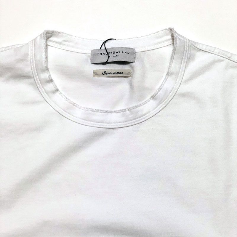 メルカリshops Tomorrowland トゥモローランド メンズ クルーネックカットソー 白
