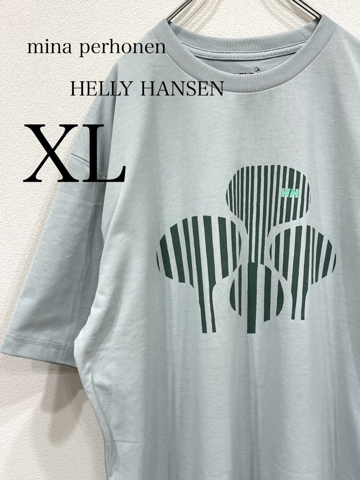 美品 XL mina perhonen ミナ Helly Hansen ラインツリー ティー