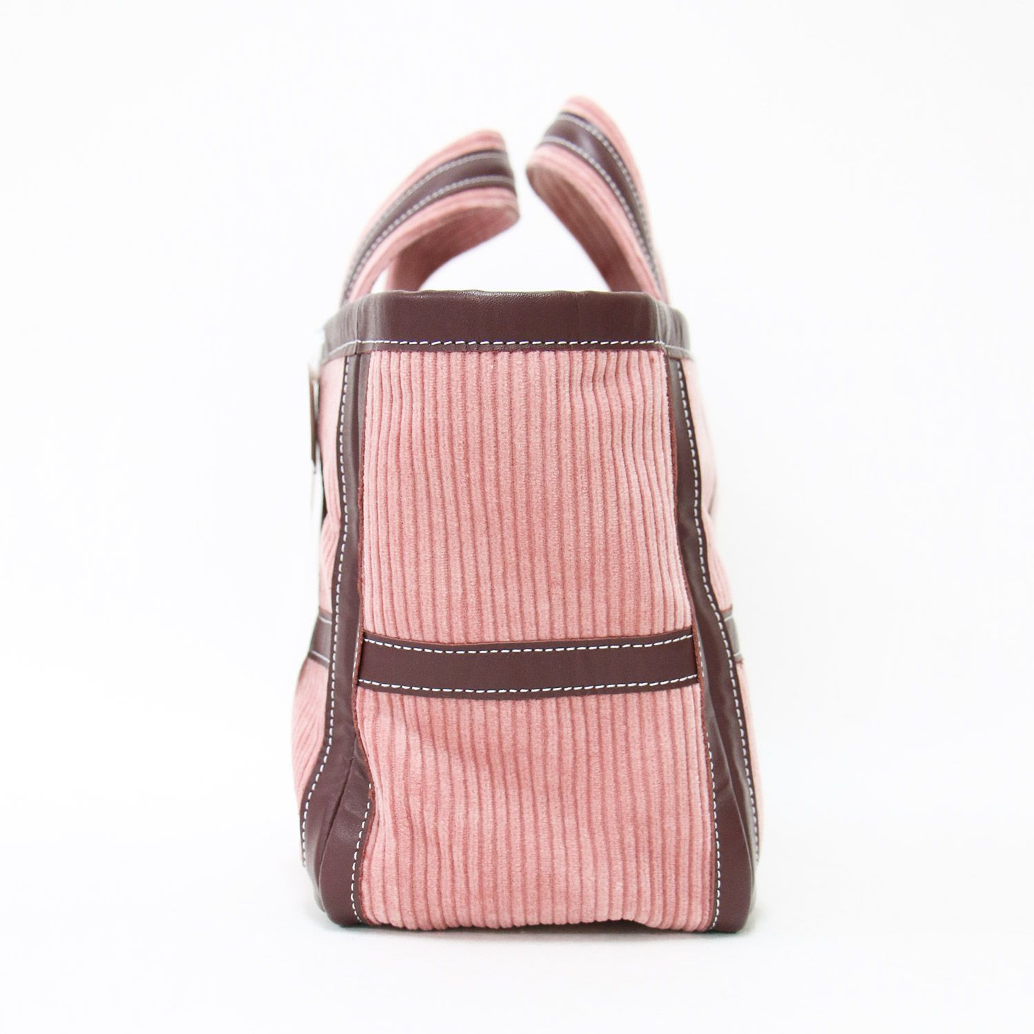 ラドローM美品 LUDLOW ラドロー バッグ ピンク ボルドー / レザートリム