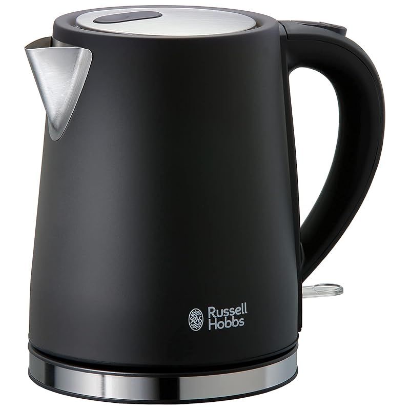 公式 Russell Hobbs ラッセルホブス ベーシックケトル ブラック 1.0L 7013JP-BK 3ヶ月延長 電気ケトル 広口 空焚き防止機能 オートオフ機能 ステンレス ワンプッシュ開閉 お手入れ簡単 1