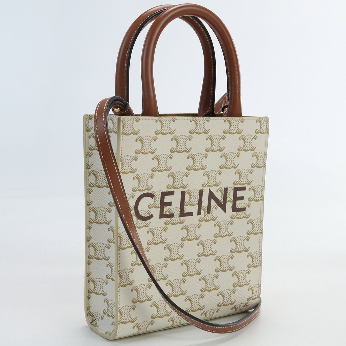 CELINE セリーヌ ミニ バーティカル カバ トリオンフキャンバス トート ...