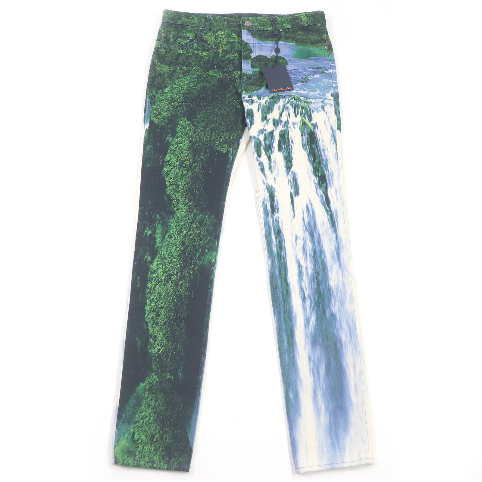 未使用品LOUIS VUITTON ルイヴィトン 22SS 1A9STJ コットン100％ Amen Break ランドスケープ デニムパンツ マルチカラー 32 イタリア製 正規品 メンズ