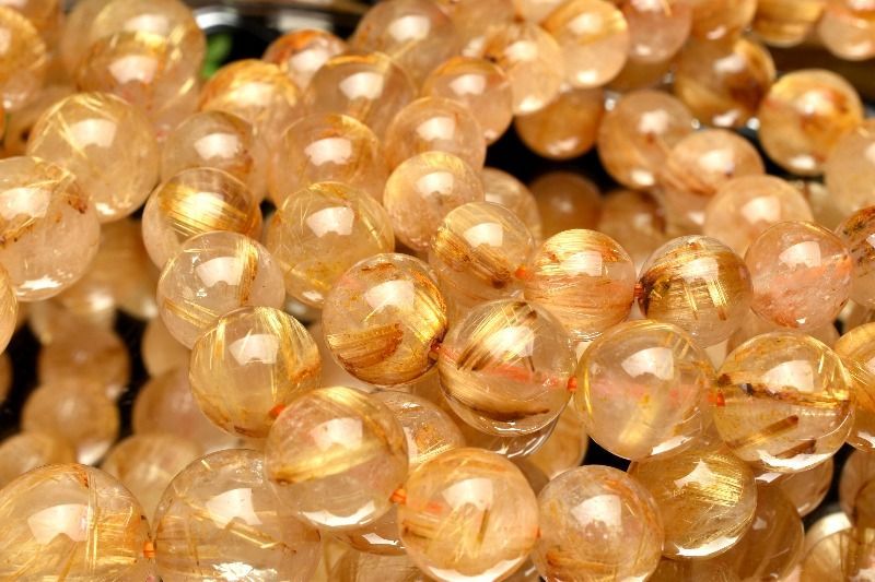 京珠堂] AAAA ルチルクォーツ パワーストーン 4A 金運の王様 天然石 金