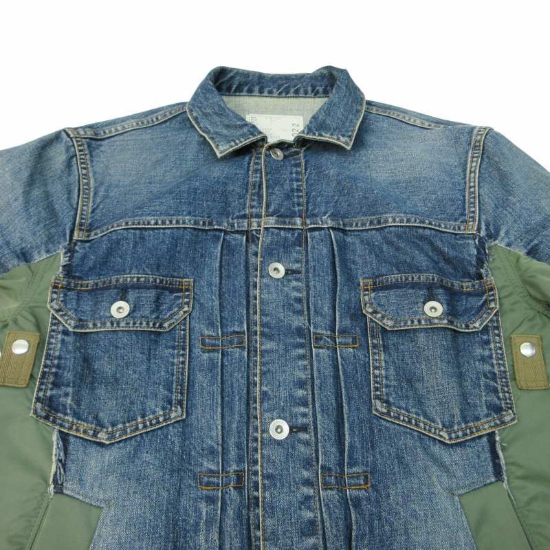 希少 sacai デニッシュ ナイロン ドッキング ジャケット M 2