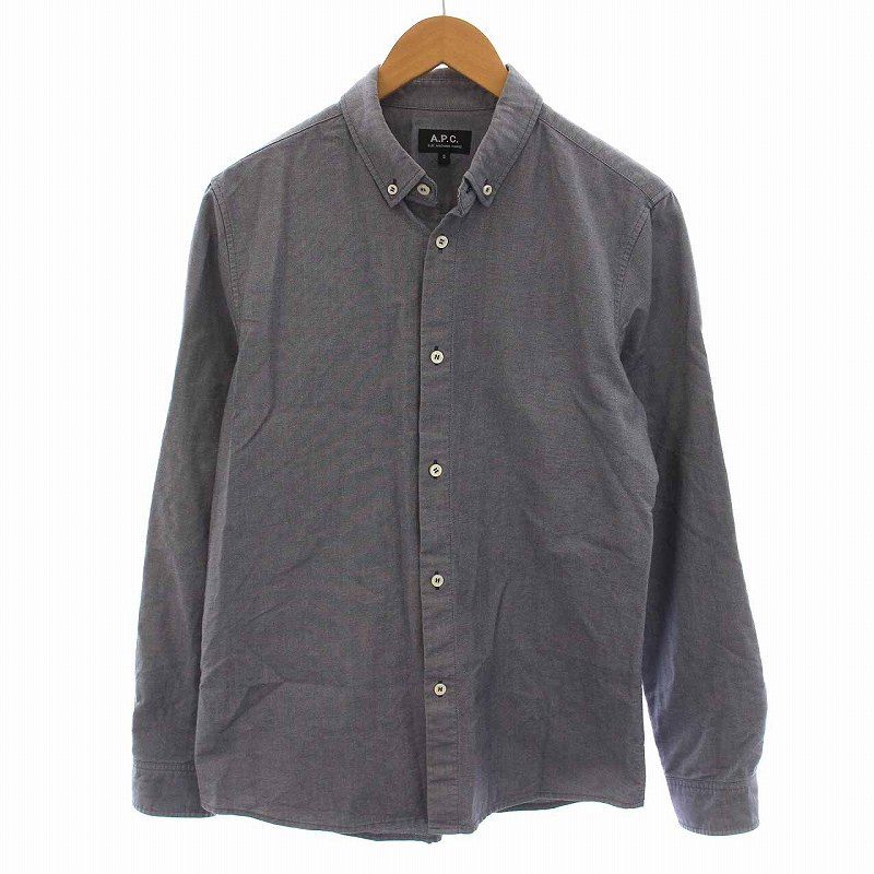 とっておきし新春福袋 コットン ボタンダウンシャツ A.P.C. アーペーセー 長袖 紺 S トップス