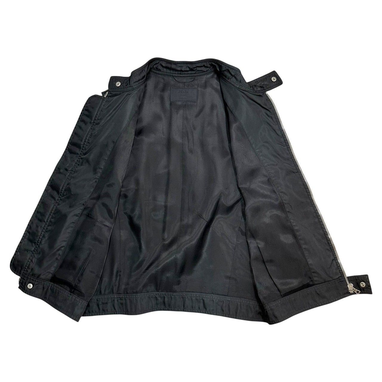 90年代 PRADA ブラックナイロンベスト レザーパッチ,レザーベルト付 M 90年代 PRADA ブラックナイロンベスト レザーパッチ,レザー