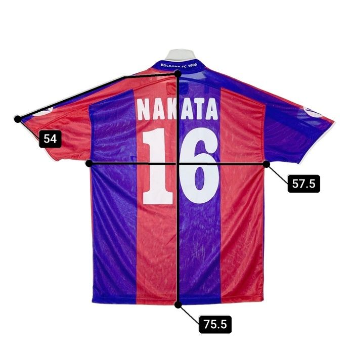 【】中田英寿 ボローニャユニフォーム ボローニャ03-04ホームレプリカユニフォームL #16中田英寿 サイン入り