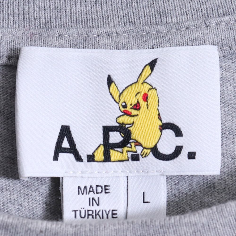 A.P.C. × POKEMON ピカチュウ コラボTシャツ Lサイズ グレー