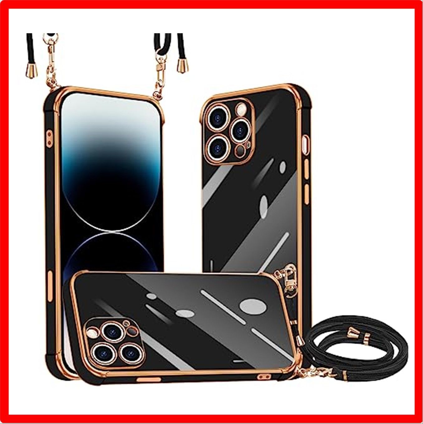 【匿名配送】 iPhone 14 Pro Max_ブラック（1） iPhone 14 Pro Max 用 ケース ショルダー 新型韓国 可愛い 薄型 軽量 TP