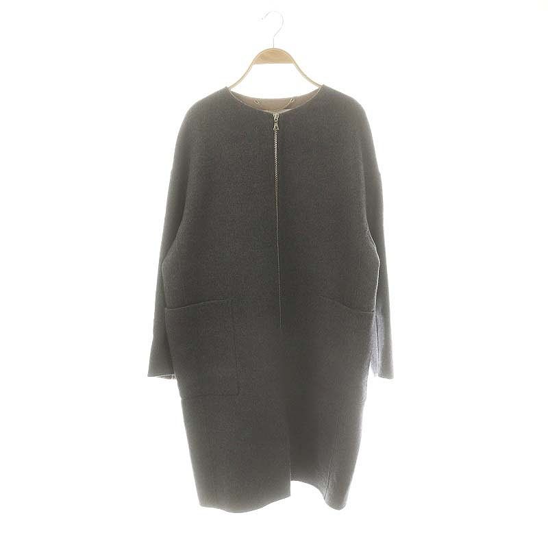 アドーア ADORE ウール ジップアップ ノー コート ロング 38 グレー |HK OS