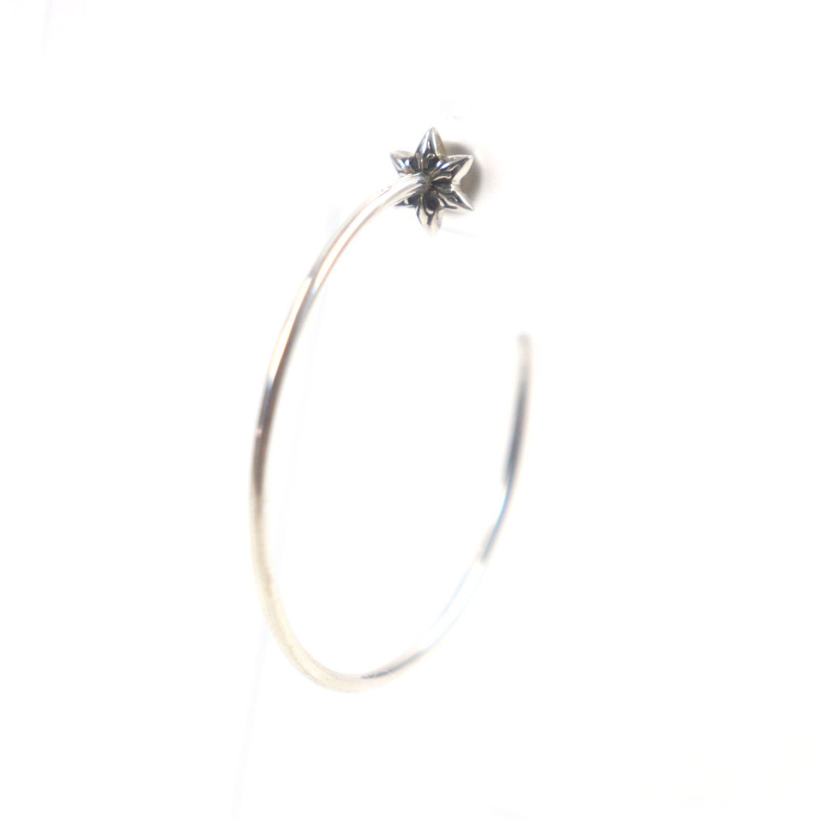 極美品▽CHROME HEARTS クロムハーツ スター 925 ポスト14K 片耳