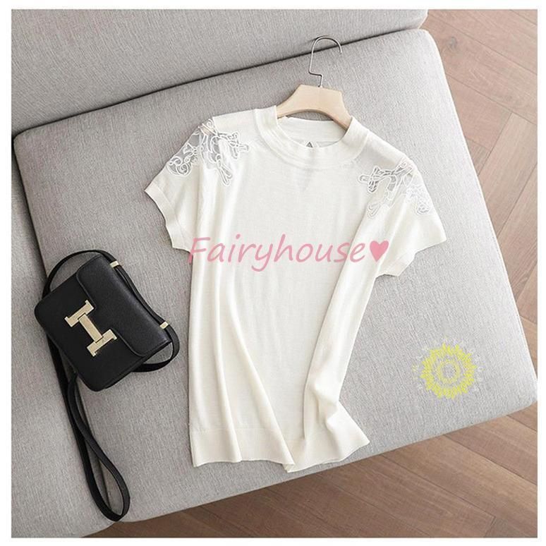 Tシャツ レディース 春夏新作 40代 半袖トップス Tシャツ レースプリント レションTシャツ ショット丈 薄手 ゆったりTブラウス おしゃれ 大人 50代 30代 Tシャツ レディース 春夏新作 40代 半袖トップス レースプリント