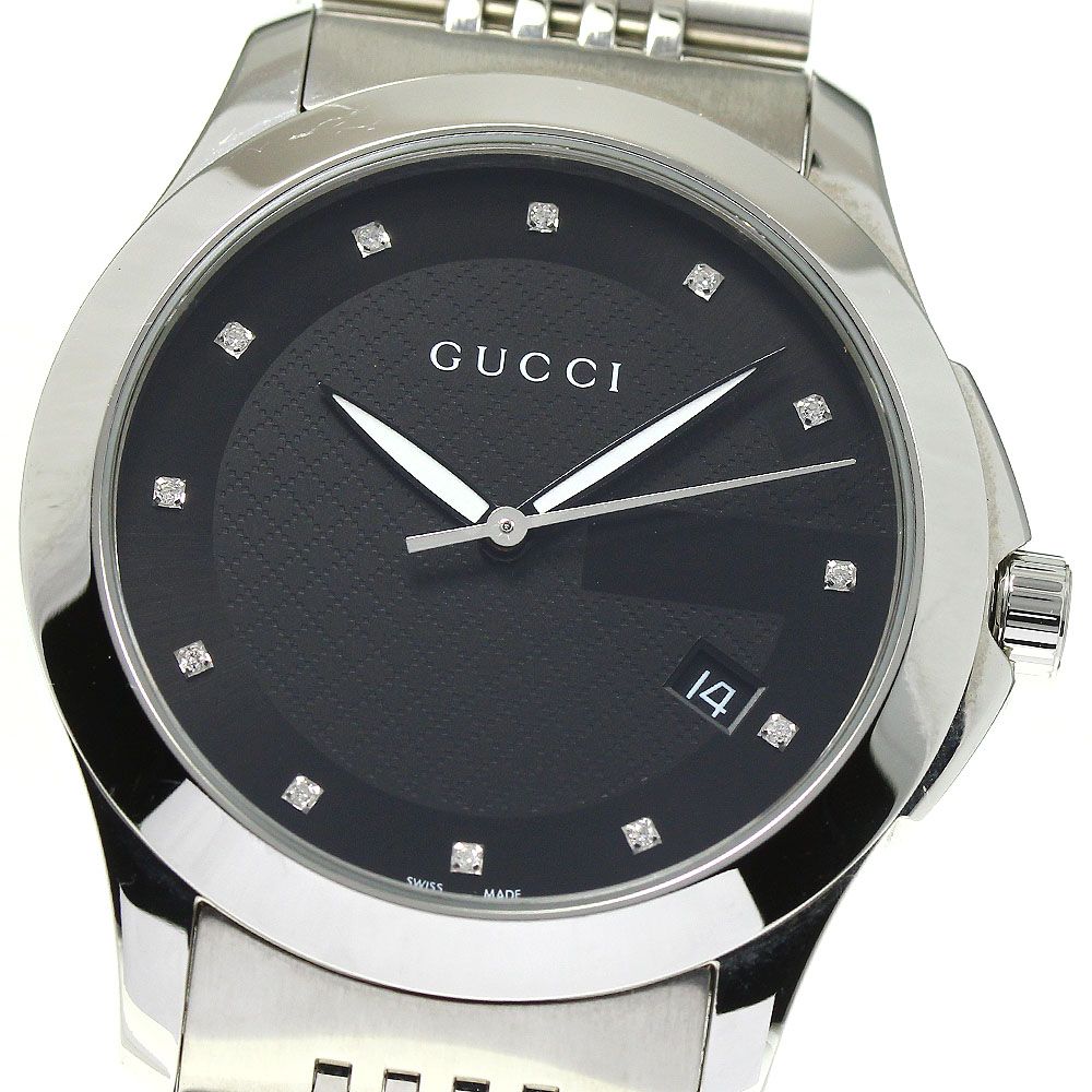 グッチ GUCCI 126.4/YA126405 Gタイムレス デイト 12Pダイヤ クォーツ 