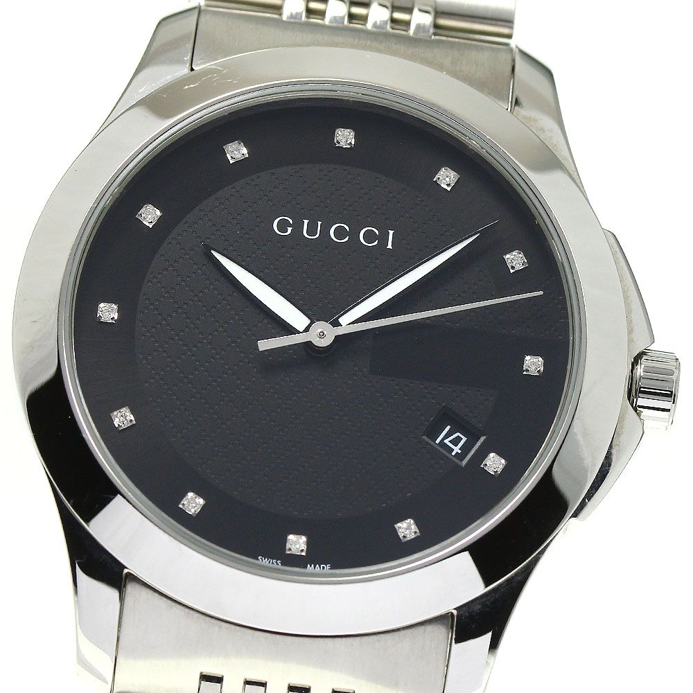 グッチ GUCCI 126.4/YA126405 Gタイムレス デイト 12Pダイヤ クォーツ