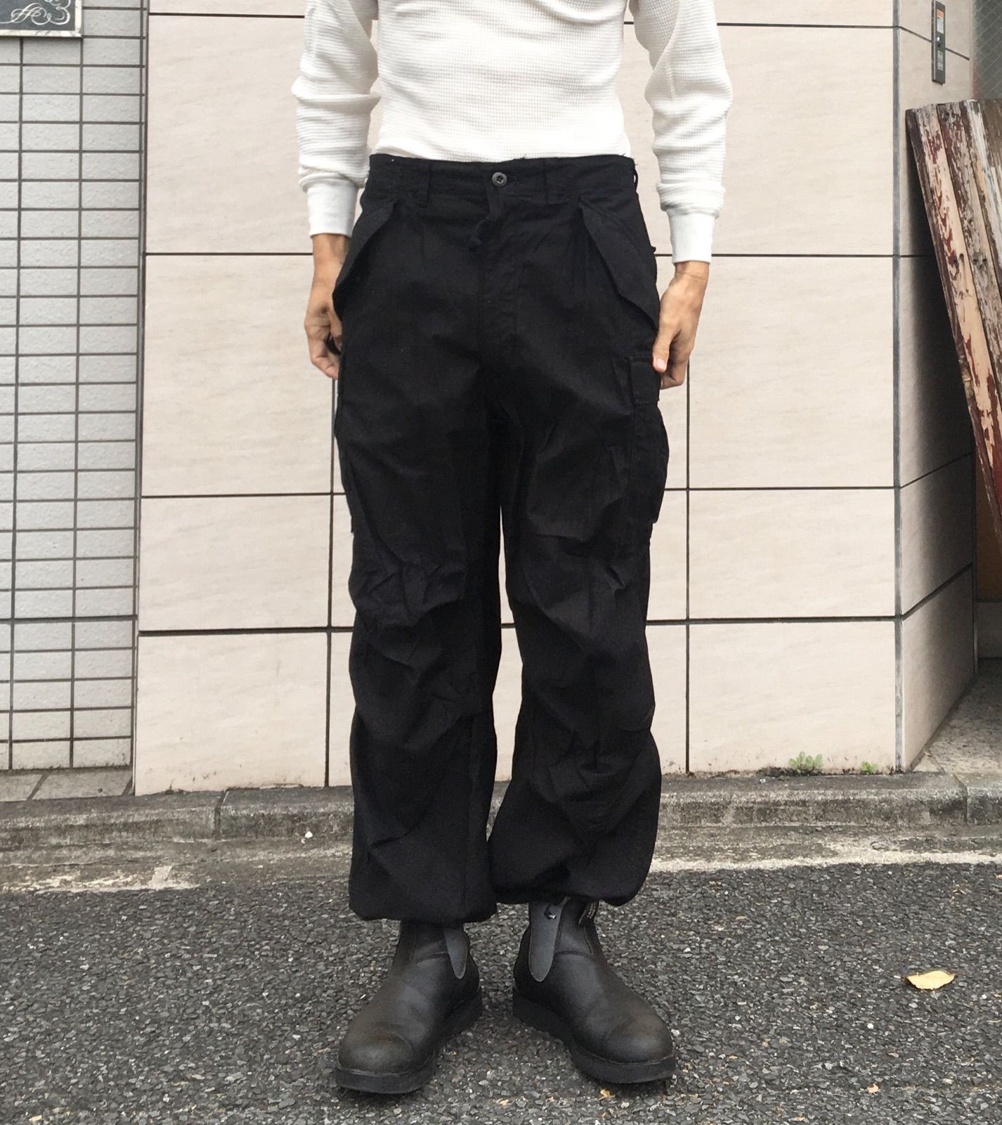 80’s Vintage 【US ARMY】 米軍実物 M-65 フィールドカーゴパンツ ミリタリーパンツ 黒染め◆Size：US-S-R