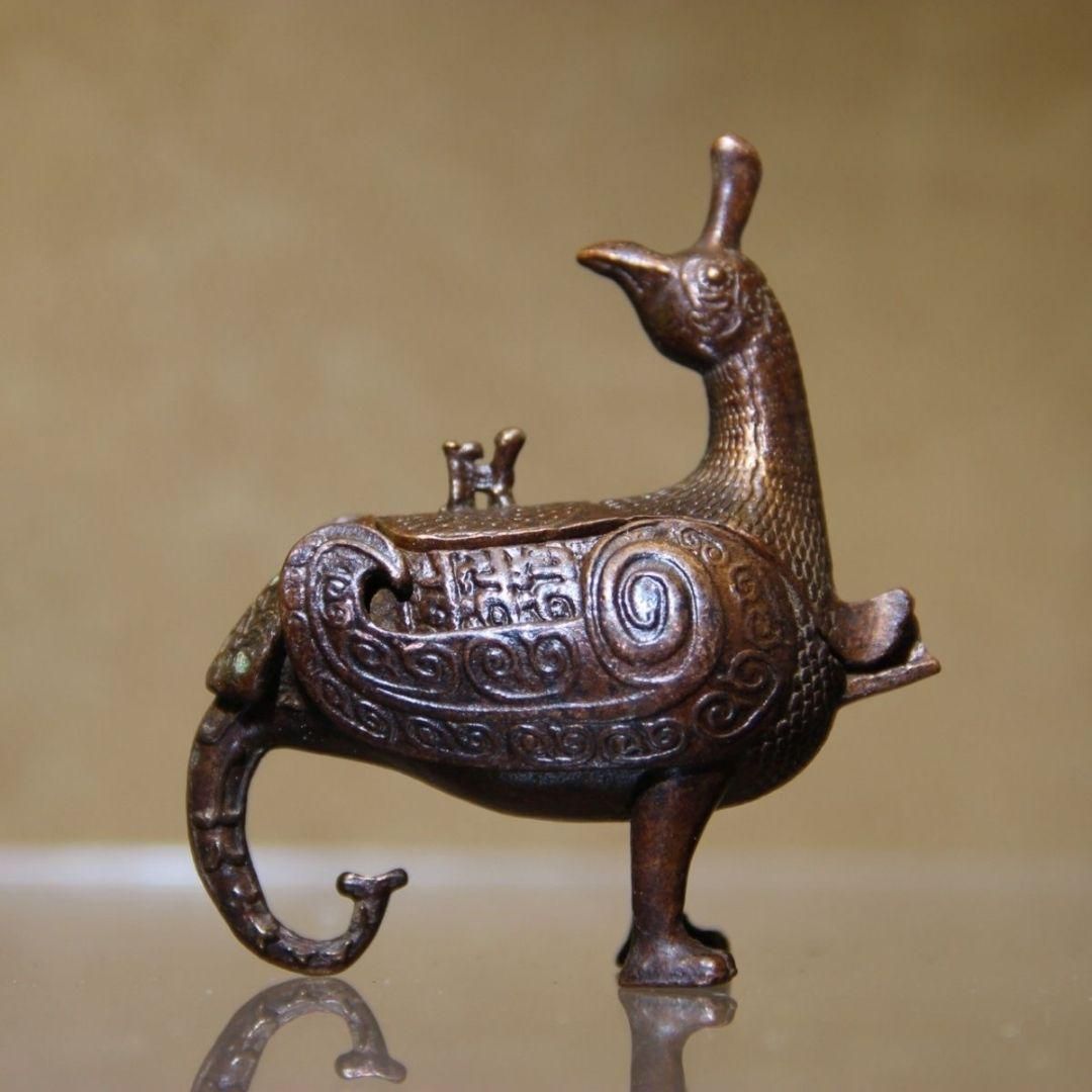 銅器 侯鳥 尊晋 書架 茶台 装飾品 工芸品 置物 - メルカリ