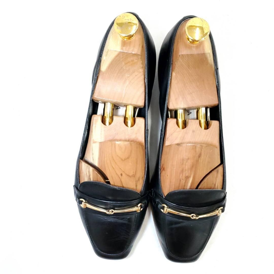 ダイアナ ビットローファー スクエアトゥ 本革 レザー ブラック 24cm