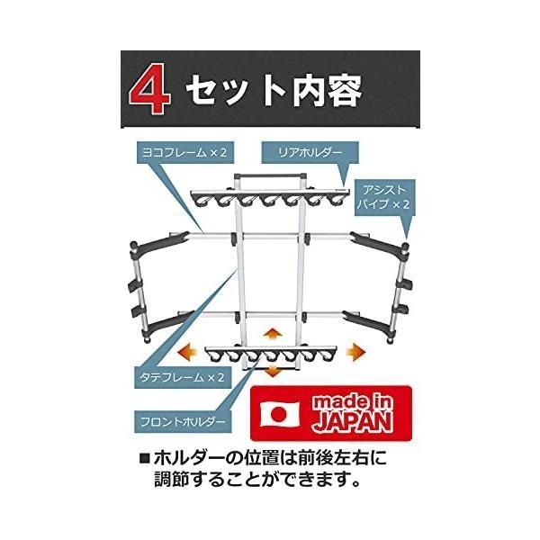 カーメイト ロッドホルダー inno 釣り竿 車載 ホルダー シンプルなJフック 7本積み IF14 シルバー BRIGHTFACE_UK