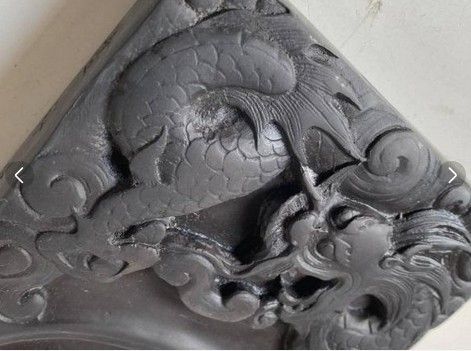 硯 すずり 中国 文房四宝 古玩 龍彫刻 - メルカリ