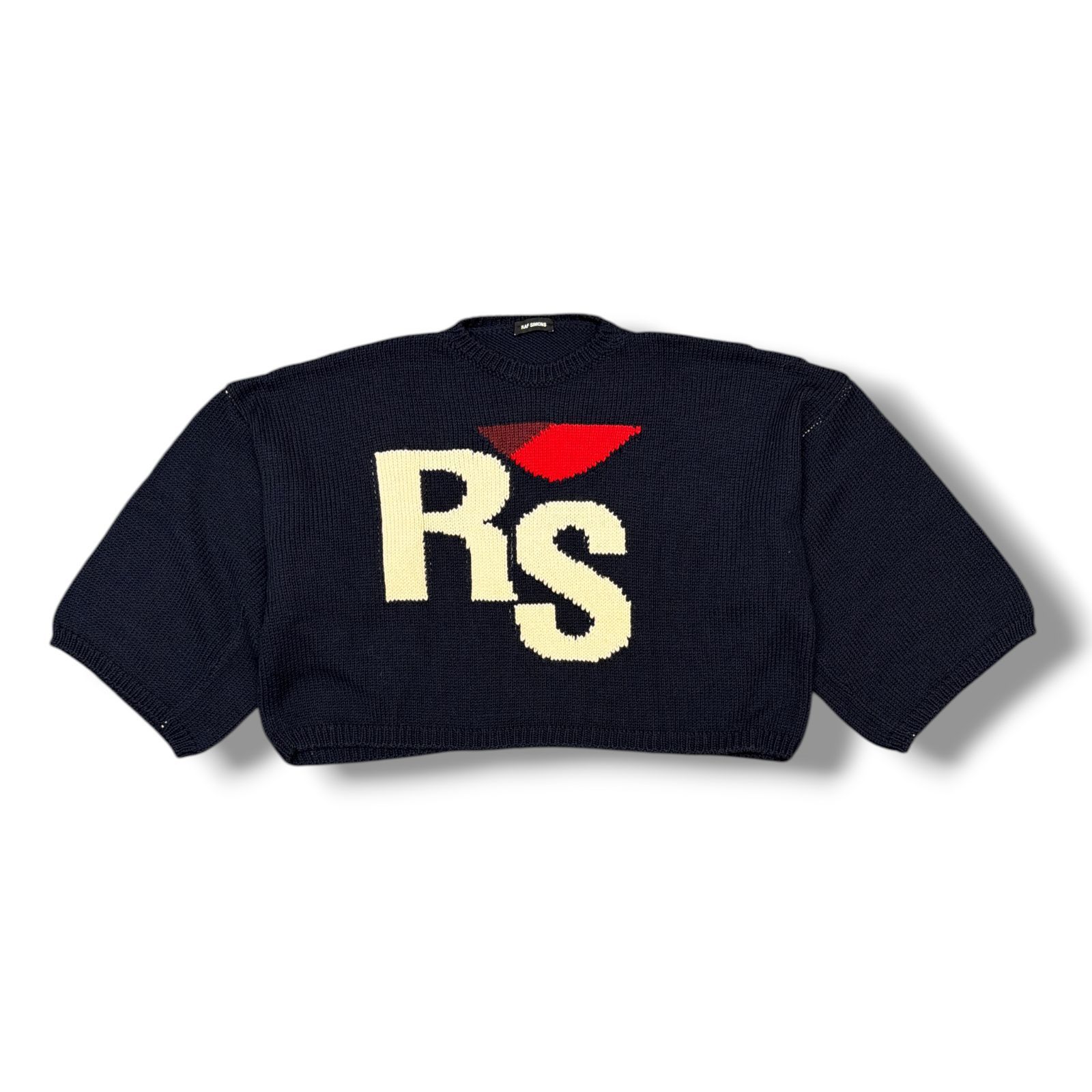 Raf Simons RSロゴ入りセーター Sサイズ ネイビー