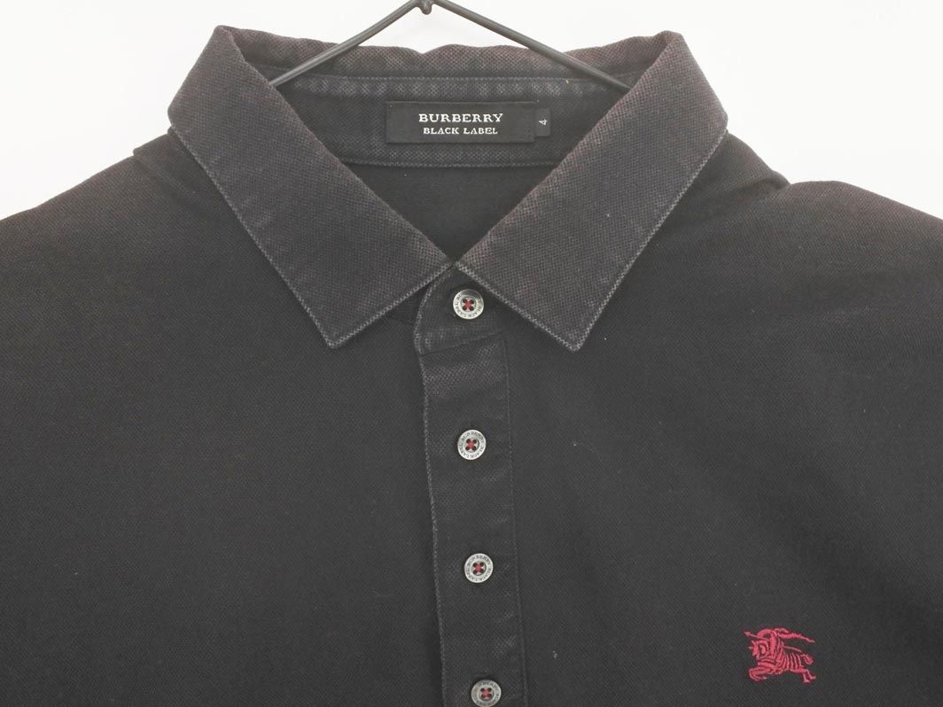 BURBERRY BLACK LABEL ポロシャツ　ワッペン　4 XL ファッション好きが選ぶ人気ブランドランキング】 BLACK