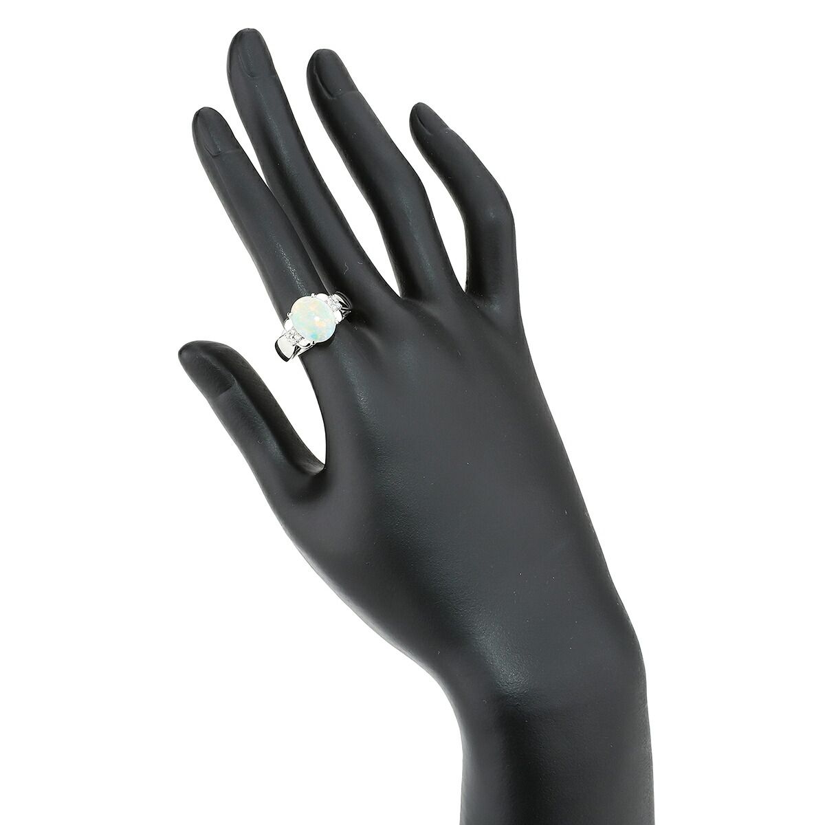 リング 指輪 オパール 1.61ct ダイヤモンド Pt900 14号 中古  
