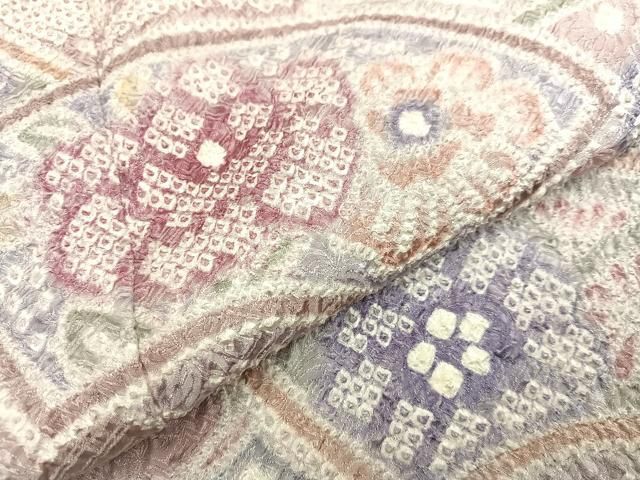 平和屋着物○名門 藤娘きぬたや・総絞り 訪問着 地紙花文 正絹 逸品