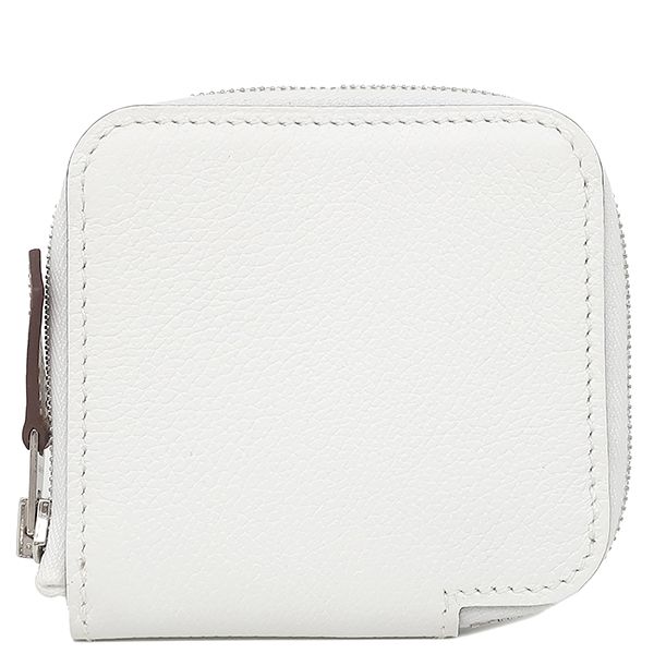 エルメス HERMES コインケース アザップ シルクイン ミニ コンパクト ヴォーエプソン ニューホワイト シルバー金具 オフホワイト ラウンドファスナー B刻印 2025年製 箱