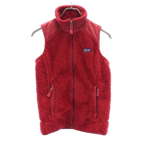 パタゴニア アウトドア ボア ベスト XS 赤系 patagonia ロゴ刺繍