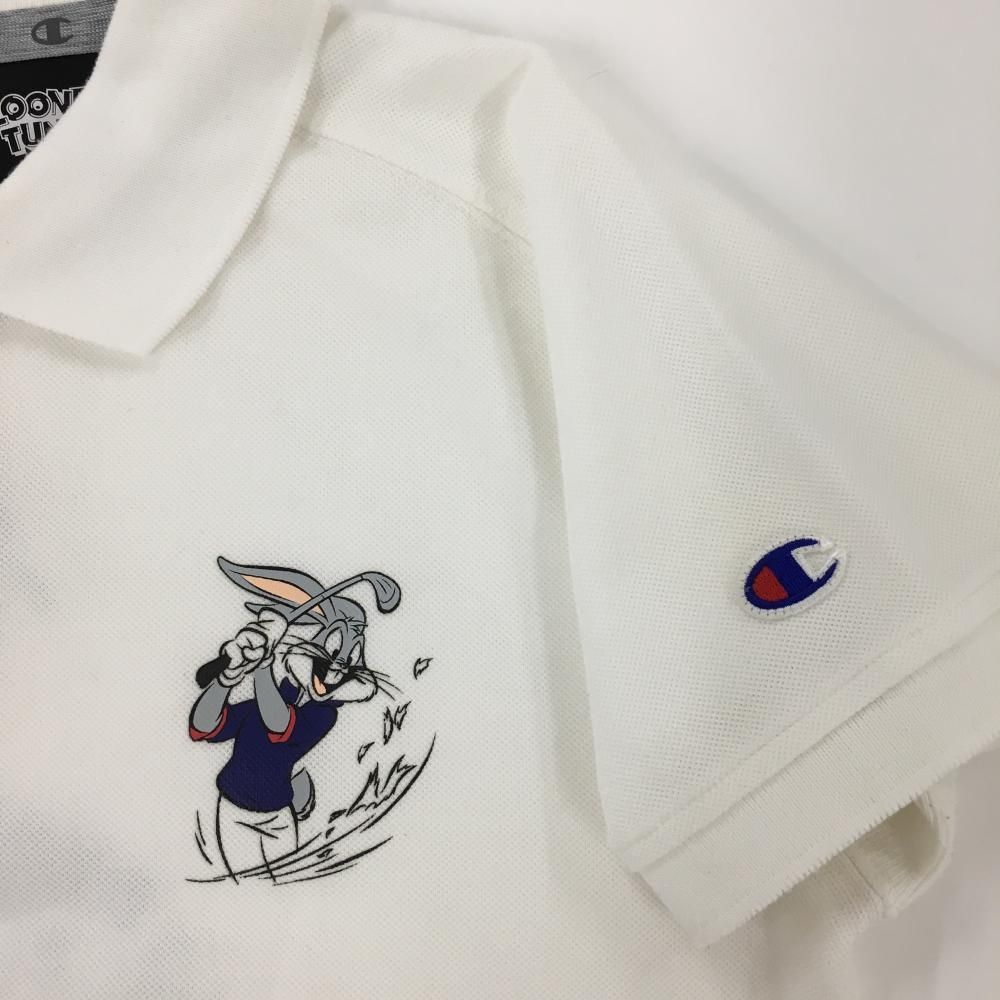 Champion - 【美品】チャンピオン×LOONEY TUNES 半袖ポロシャツ 白 ビームスゴルフ バックプリント レディース X-SMALL ゴルフウェア Champion 美品】チャンピオン×LOONEY TUNES 半袖ポロシャツ 白 ビームス