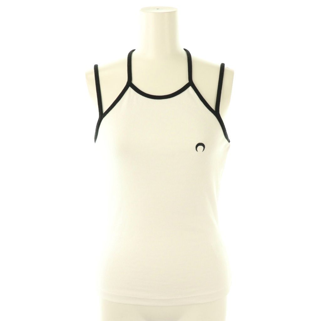 マリーンセル　ORGANIC COTTON TENNIS COURT TOP SSENSE Exclusive Black Tennis Court Tank Top by Marine Serre