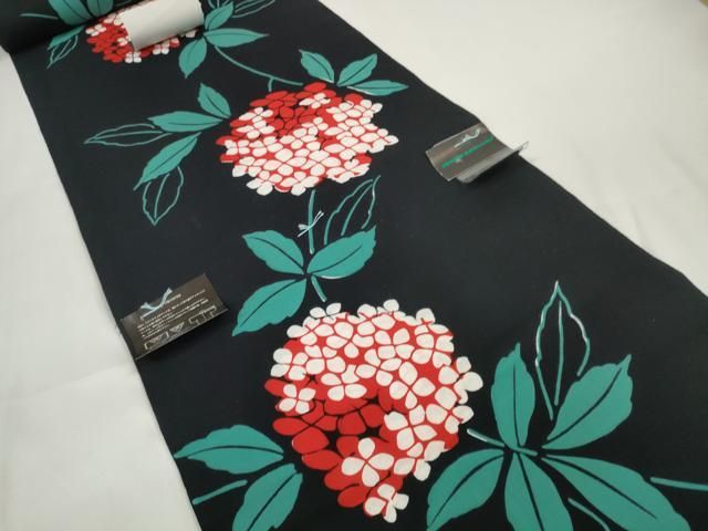 平和屋着物*夏物 ファッションデザイナー コシノジュンコ 浴衣 反物 着尺 紫陽花 アジサイ 綿 ♥ DAAW7531zzz