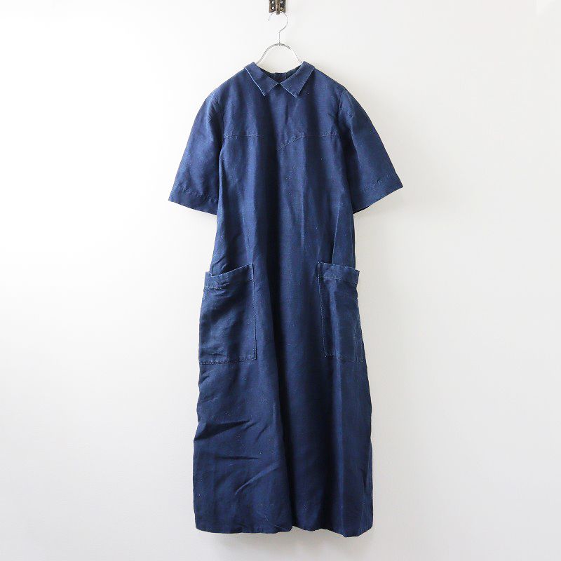45R インディゴリネン刺繍DRESS ワンピース フォーティファイブアール 45R インディゴリネン刺繍DRESS ワンピース フォーティファイブ