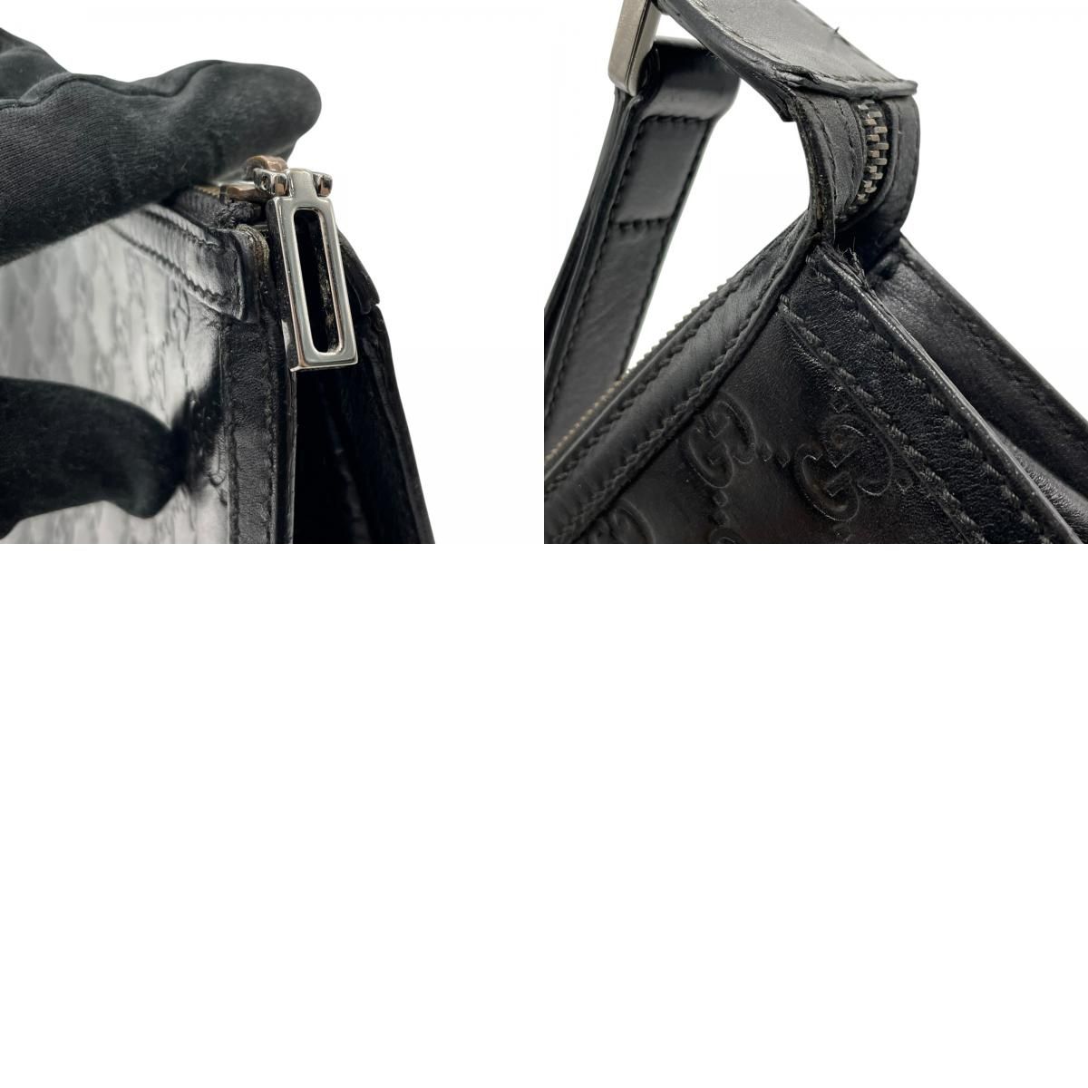GUCCI シマ　GG レザー　セカンドバッグ　クラッチバッグ　ブラック　ロゴ 美品 GUCCI グッチ グッチシマ GG柄 クラッチバッグ セカンドバッグ 黒