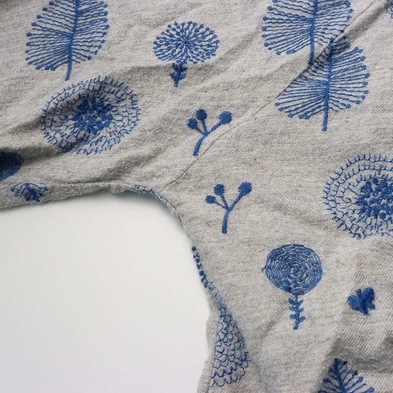 【マーブルシュッド】美品　Big Penguinチュニック　ネイビー　総刺繍 ☆ミズバショウ チュニックOP | marble SUD(マーブルシュッド