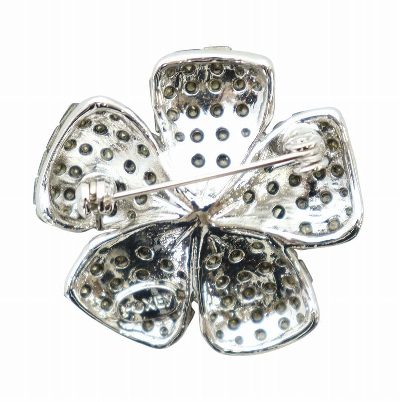 フォクシー FOXEY ピンブローチ アクセサリー ラインストーン 花