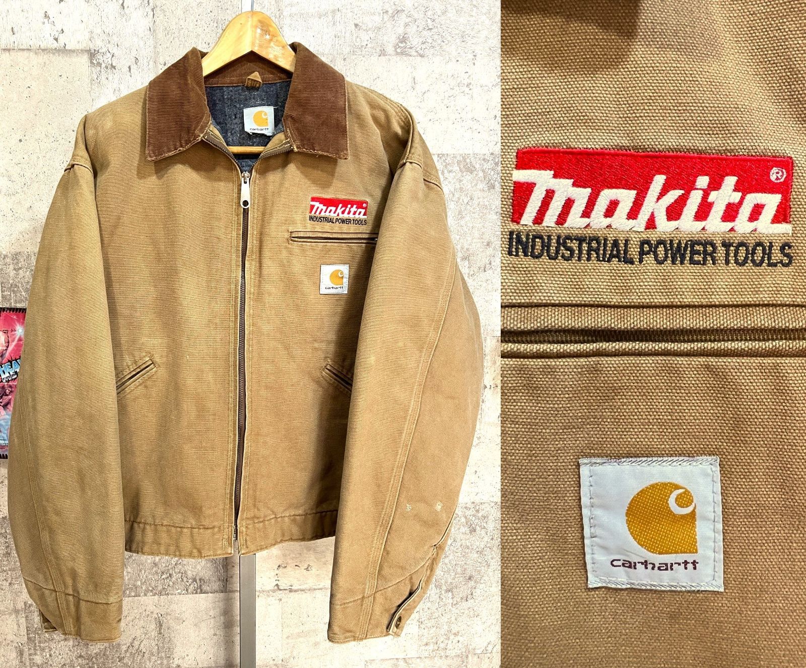 素人の採寸なのでご了承くださいcarhartt makita 企業 USA製 ワークジャケット