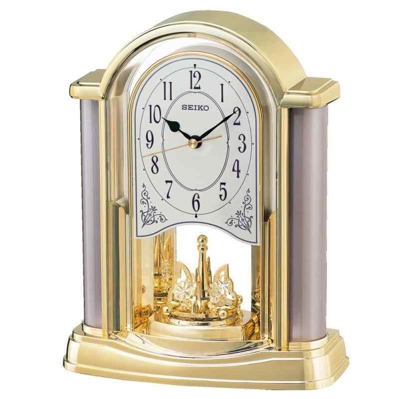 セイコークロック Seiko Clock セイコー クロック 置き時計 アナログ 回転飾り 金色 BY418G SEIKO