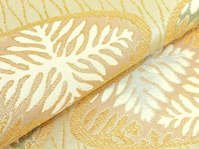 平和屋本店■極上　皇室献上作家　北出与三郎　六通柄　本袋帯　唐織　瑞雲古希菱文　金糸　逸品　DZAA6158kh5 平和屋本店□極上 皇室献上作家 北出与三郎 六通柄 本袋帯 唐織 瑞雲