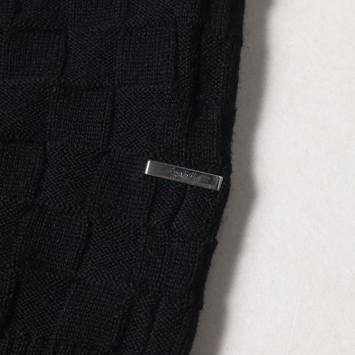 LOUIS VUITTON ブラック Vネック タンクトップ Sサイズ　ウール 美品 LOUIS VUITTON ルイヴィトン ニット サイズ:S 23AW ダミエ