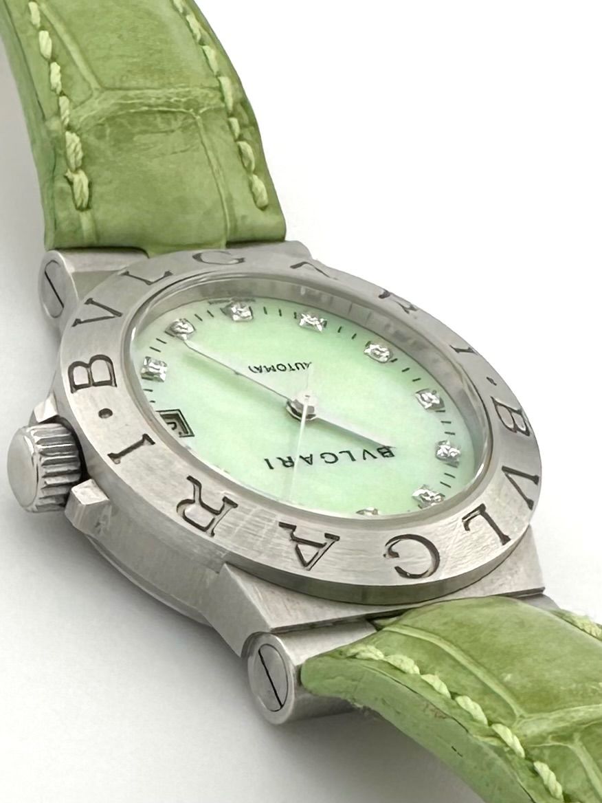 BVLGARI LCV29S ディアゴノ 11Pダイヤ シェル 自動巻き時計 ブルガリ
