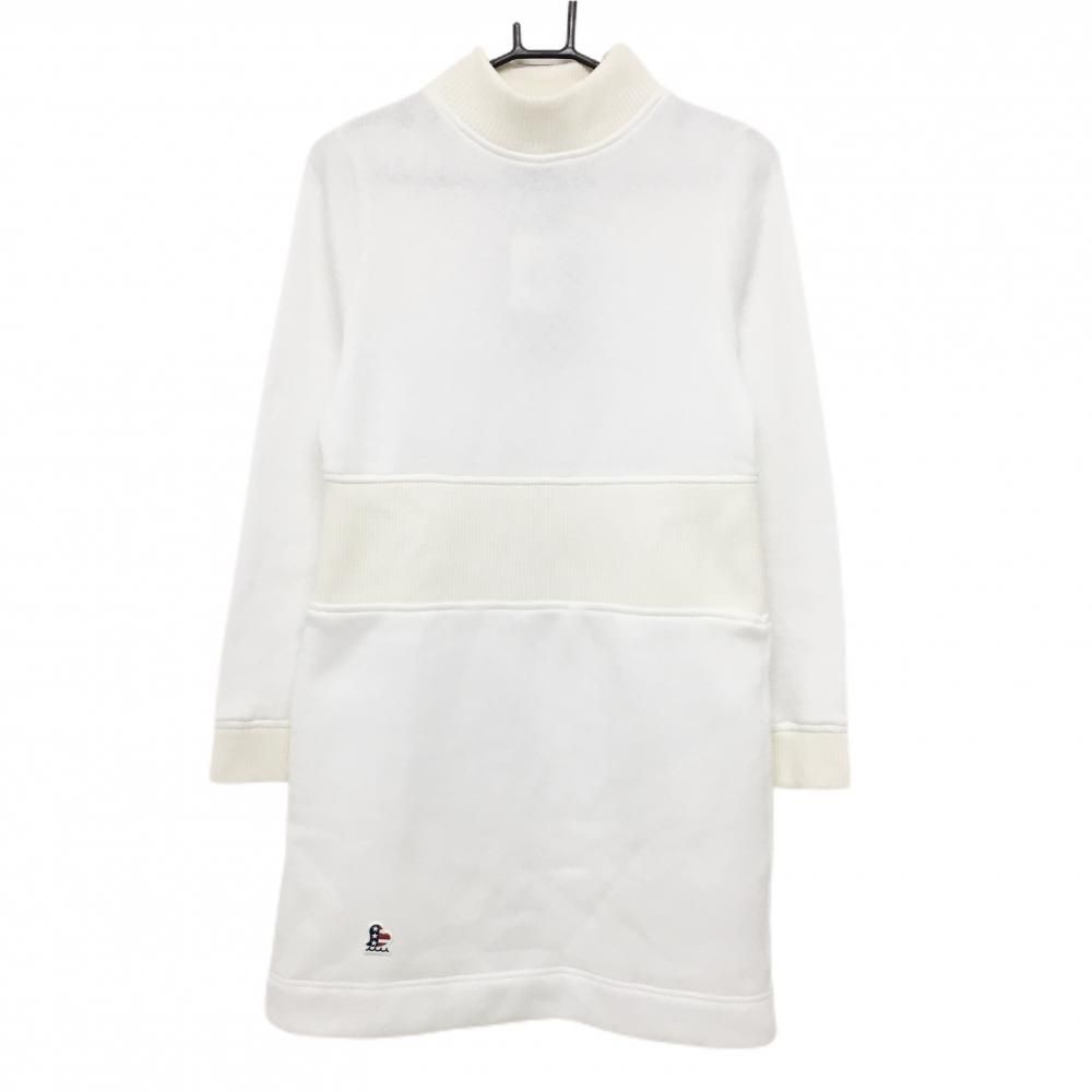 ムータマリン ニットワンピース 白 裏起毛 裏地付 レディース M ゴルフウェア muta