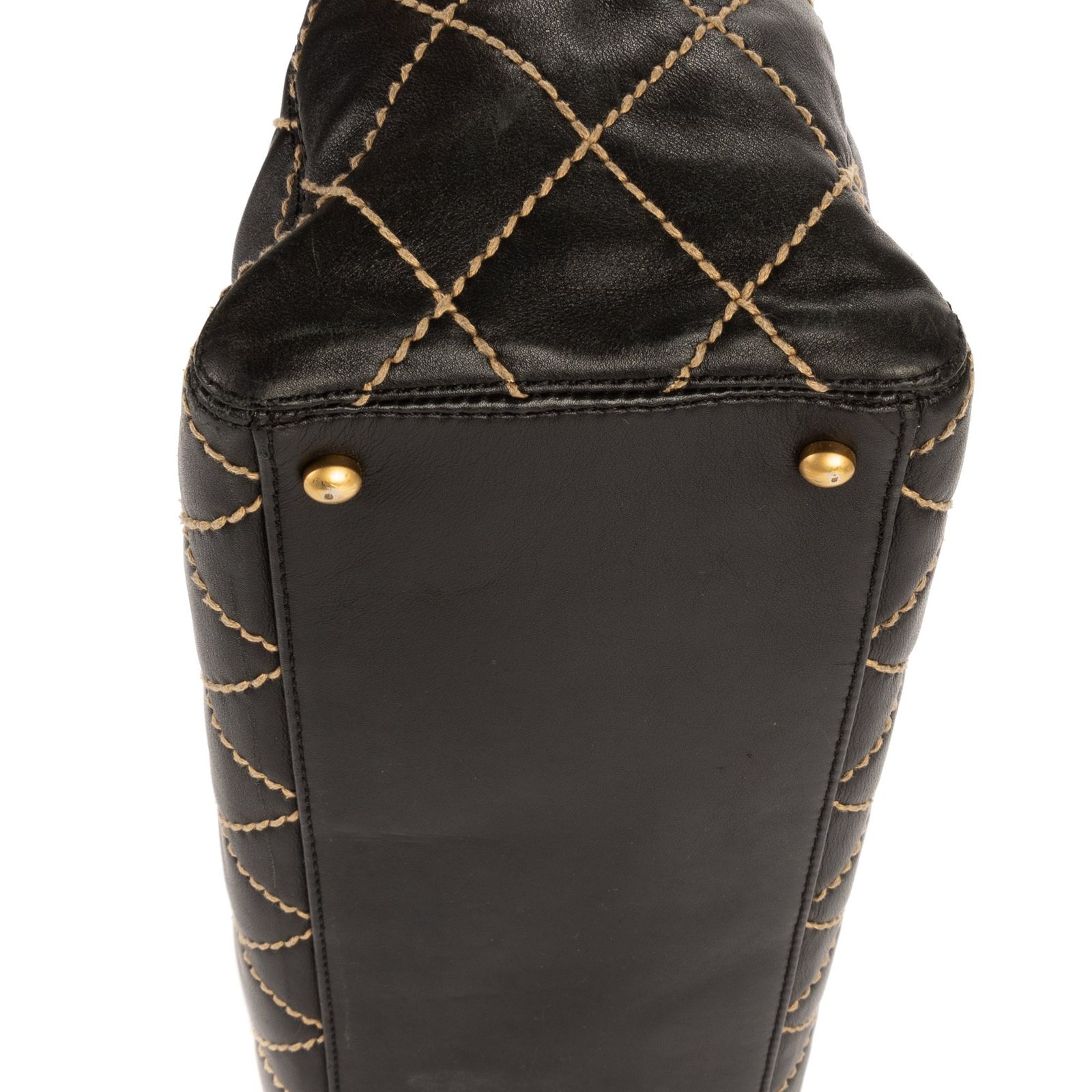 CHANEL シャネルワイルドステッチ中トート黒ワイルドステッチラムスキンA