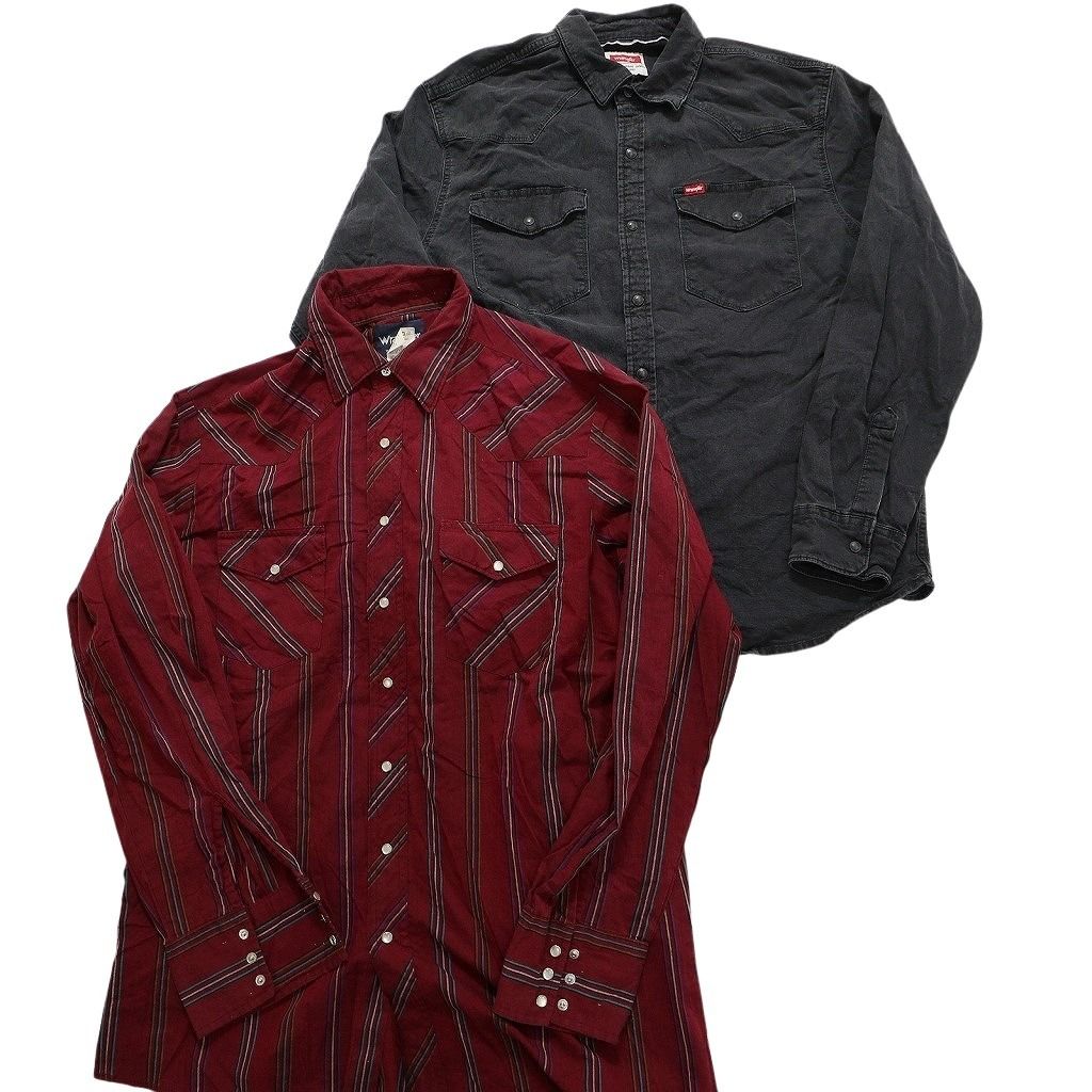 USA古着卸 長袖 ラングラー シャツ 12枚 セット まとめ売り 1円